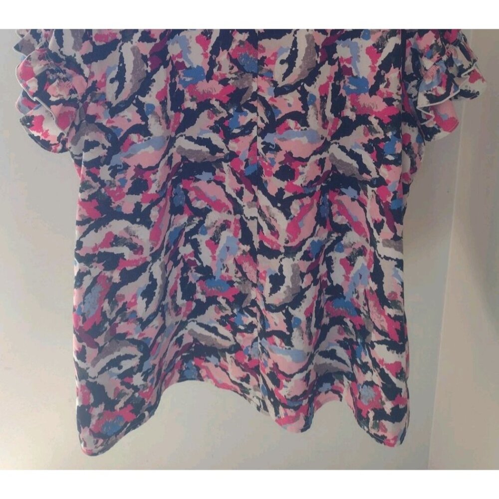 Lane Bryant Colorful Abstract Ruffle Blouse - Picture 10 of 10